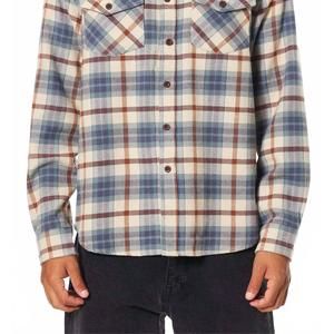 NEW KATIN sierra long sleeve button front flannel in dusty blue